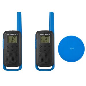 Kit Statie radio PMR portabila Motorola TALKABOUT T62 BLUE set cu 2 buc + Cadou Sticky Pad Blue
